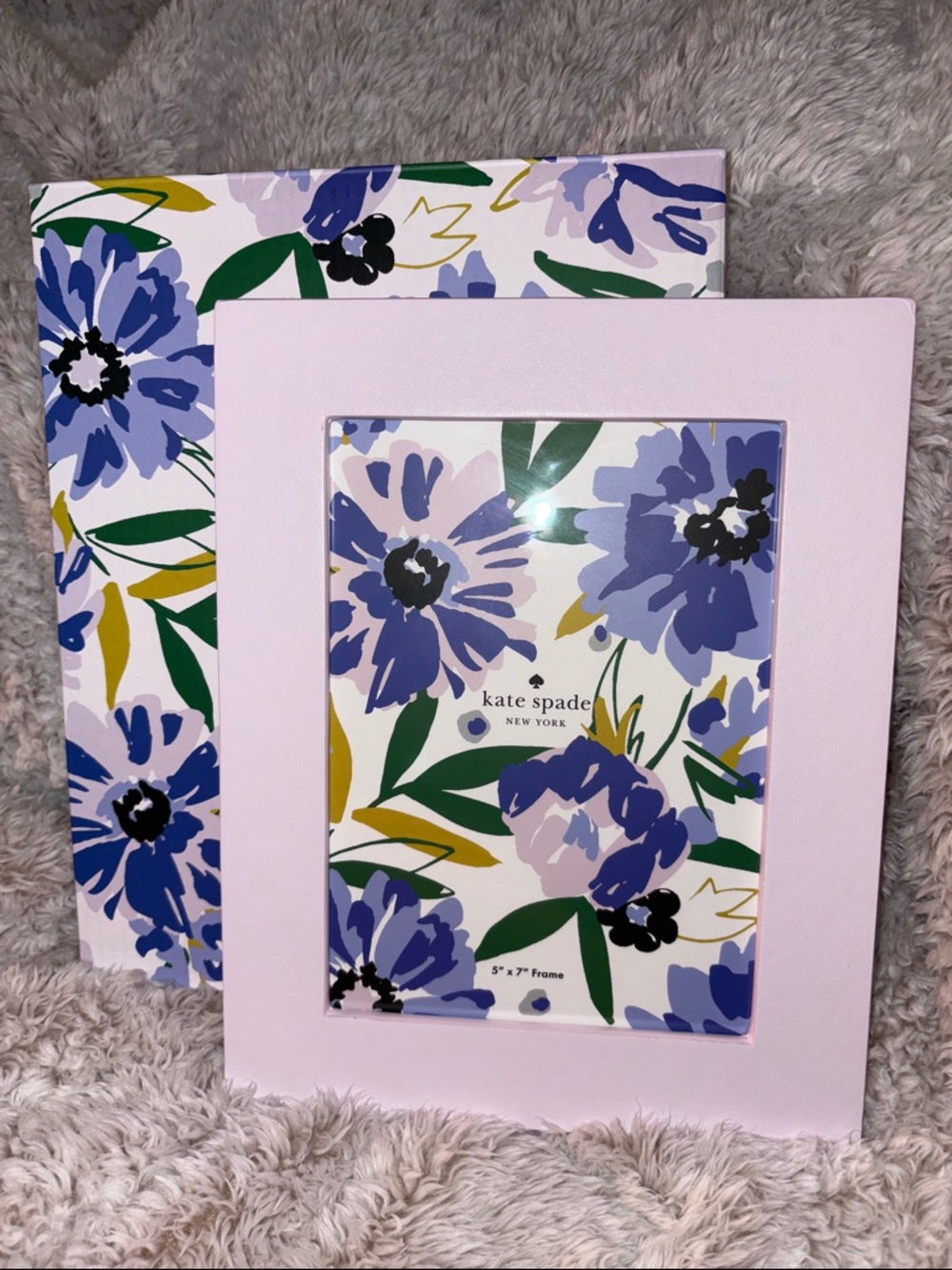 Kate Spade Festive Floral 5x7 Leatherette Frame- Lavender NIB